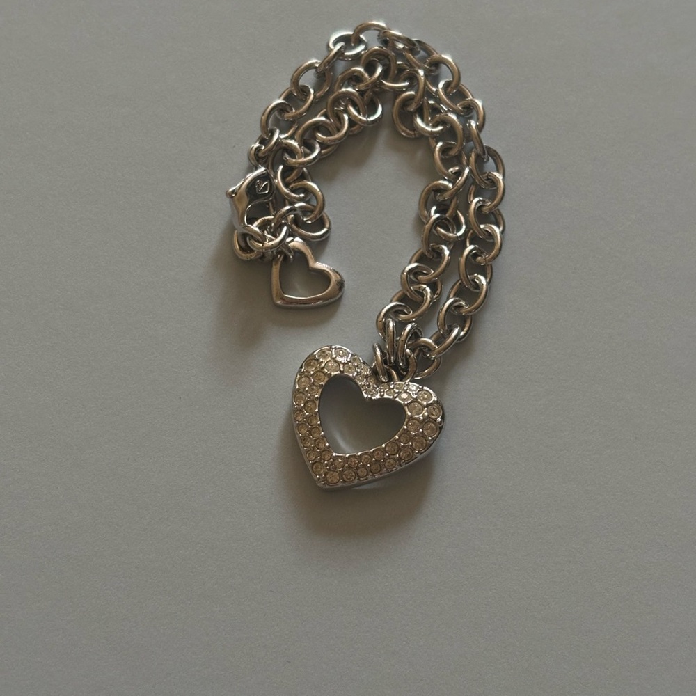 Swarovski Silver Heart Charm Bracelet